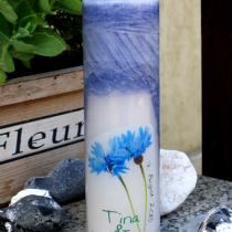 Hochzeitskerze Kornblumenblau